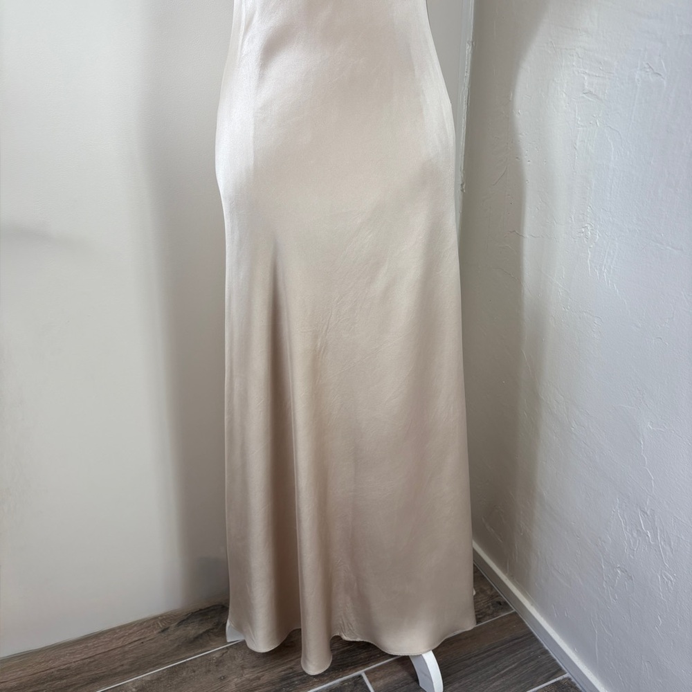 Silk Satin Classic Spaghetti Strap Slip Gown S - Picture 8 of 10